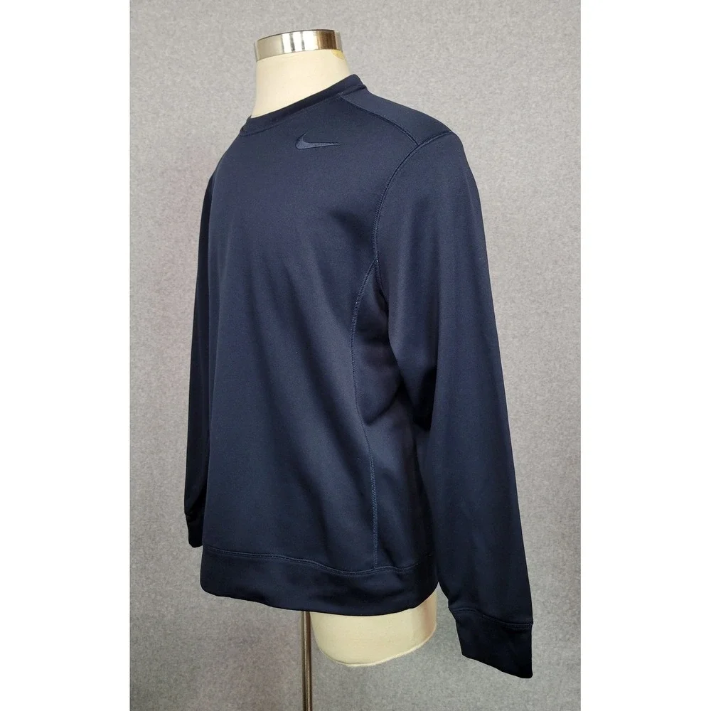 Nike‎ Therma-FIT Mens Navy Blue Crewneck Fleece Sweatshirt 408337-475 Size L
